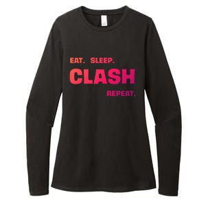 Funny Eat Sleep Clash Repeat Gaming Cool Gift Womens CVC Long Sleeve Shirt