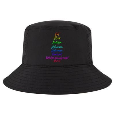Funny Eat Sleep Audition Rehearse Freak Out Kill It Repeat Gift Cool Comfort Performance Bucket Hat