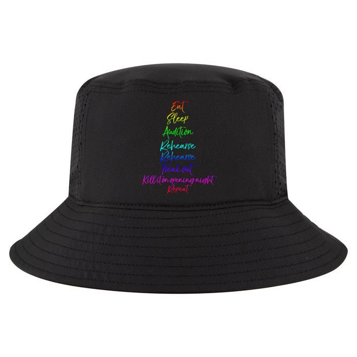 Funny Eat Sleep Audition Rehearse Freak Out Kill It Repeat Gift Cool Comfort Performance Bucket Hat