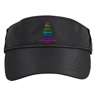 Funny Eat Sleep Audition Rehearse Freak Out Kill It Repeat Gift Adult Drive Performance Visor