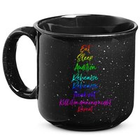 Funny Eat Sleep Audition Rehearse Freak Out Kill It Repeat Gift 15oz Campfire Ceramic Mug