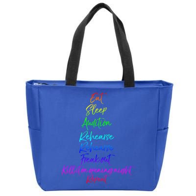 Funny Eat Sleep Audition Rehearse Freak Out Kill It Repeat Gift Zip Tote Bag