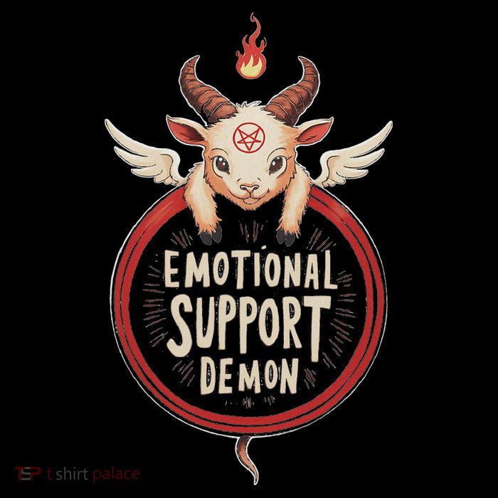 Funny Emotional Support Demon Kawaii Baphomet Goth Tank Top