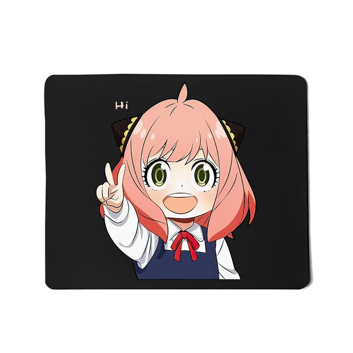 Funny Emotion Smile Hi. A Cute Girl For Family Holidays Mousepad