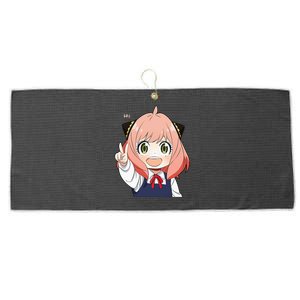 Funny Emotion Smile Hi. A Cute Girl For Family Holidays Large Microfiber Waffle Golf Towel