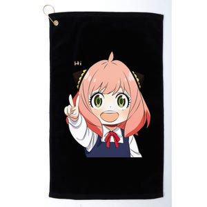 Funny Emotion Smile Hi. A Cute Girl For Family Holidays Platinum Collection Golf Towel