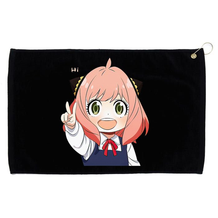 Funny Emotion Smile Hi. A Cute Girl For Family Holidays Grommeted Golf Towel