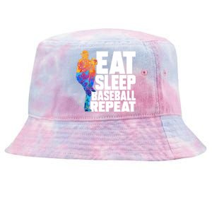 Funny Eat Sleep Baseball Repeat Gift Tie-Dyed Bucket Hat