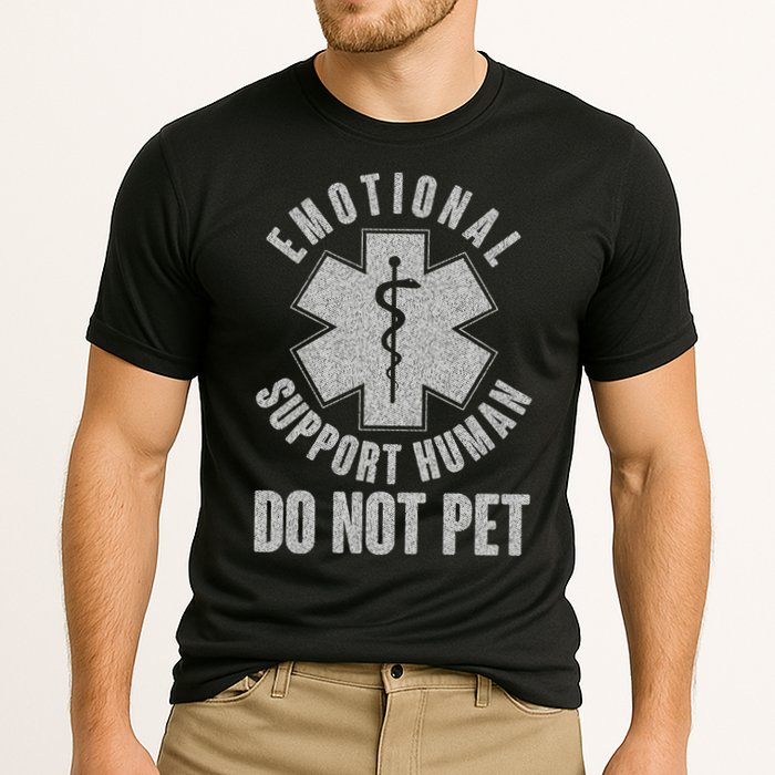 Funny Emotional Support Human Do Not Pet Cooling Performance Crew T-Shirt