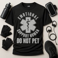 Funny Emotional Support Human Do Not Pet Cooling Performance Crew T-Shirt