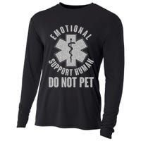 Funny Emotional Support Human Do Not Pet Cooling Performance Long Sleeve Crew