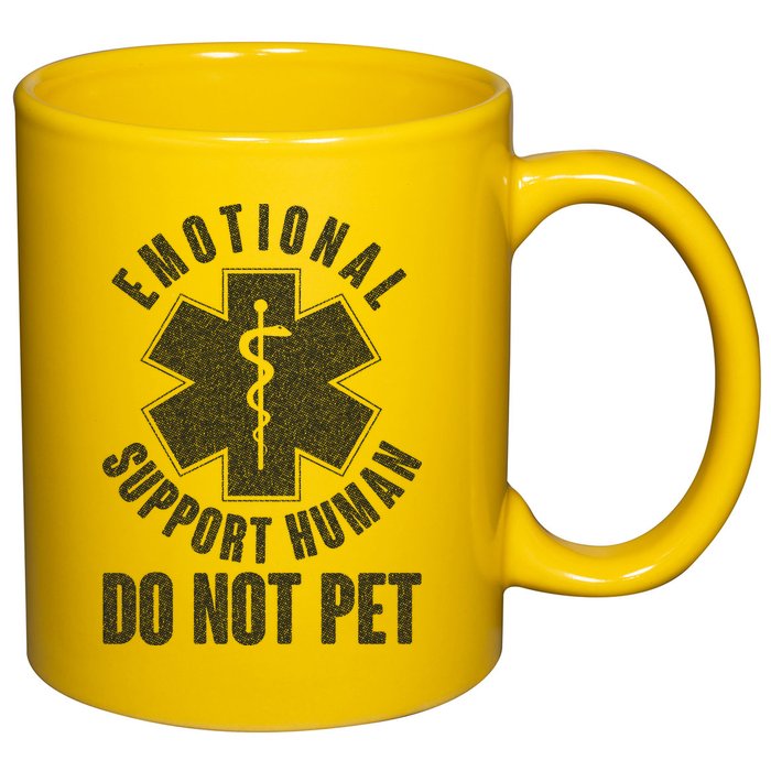 Funny Emotional Support Human Do Not Pet 11oz C Handle Ceramic Mug
