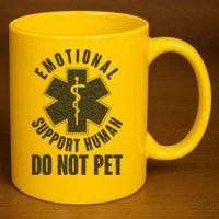 Funny Emotional Support Human Do Not Pet 11oz C Handle Ceramic Mug