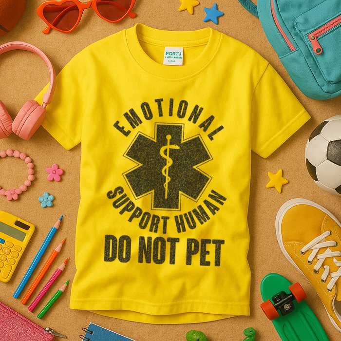 Funny Emotional Support Human Do Not Pet Kids T-Shirt