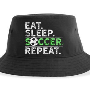 Funny Eat Sleep Soccer Repeat Soccer Player Coach Gift Sustainable Bucket Hat