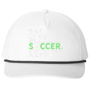 Funny Eat Sleep Soccer Repeat Soccer Player Coach Gift Snapback Five-Panel Rope Hat