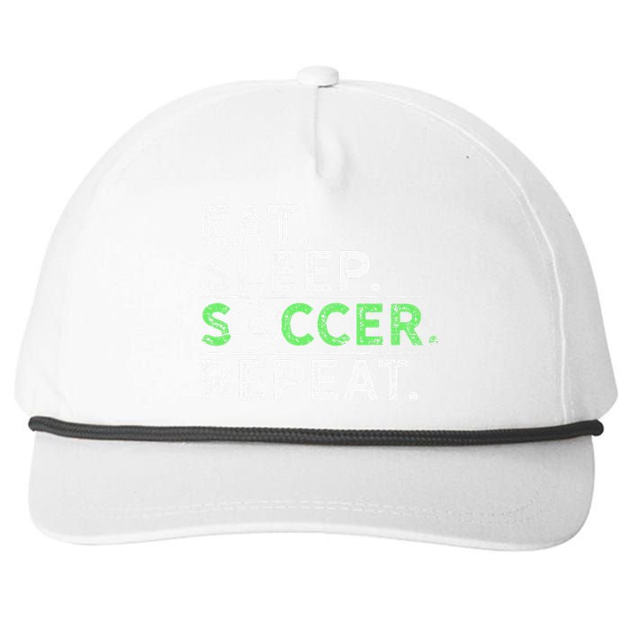 Funny Eat Sleep Soccer Repeat Soccer Player Coach Gift Snapback Five-Panel Rope Hat