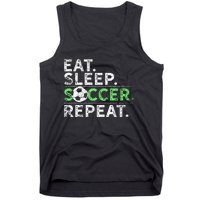 Funny Eat Sleep Soccer Repeat Soccer Player Coach Gift Tank Top