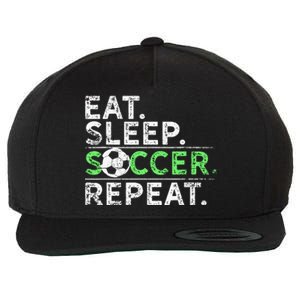 Funny Eat Sleep Soccer Repeat Soccer Player Coach Gift Wool Snapback Cap