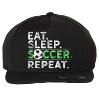 Funny Eat Sleep Soccer Repeat Soccer Player Coach Gift Wool Snapback Cap