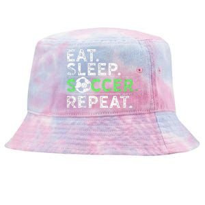 Funny Eat Sleep Soccer Repeat Soccer Player Coach Gift Tie-Dyed Bucket Hat