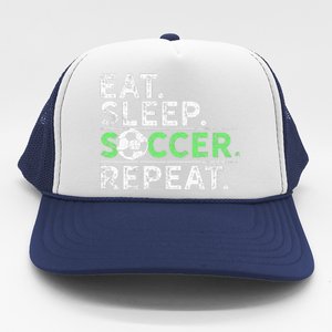 Funny Eat Sleep Soccer Repeat Soccer Player Coach Gift Trucker Hat