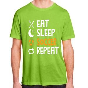 Funny Eat Sleep Soccer Repeat Player Coach Adult ChromaSoft Performance T-Shirt