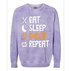 Funny Eat Sleep Soccer Repeat Player Coach Colorblast Crewneck Sweatshirt