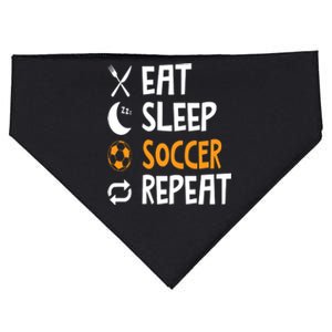 Funny Eat Sleep Soccer Repeat Player Coach USA-Made Doggie Bandana