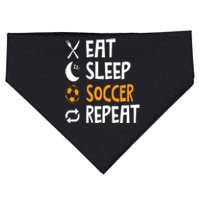 Funny Eat Sleep Soccer Repeat Player Coach USA-Made Doggie Bandana