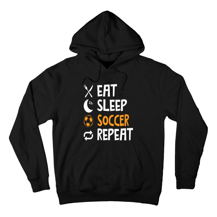 Funny Eat Sleep Soccer Repeat Player Coach Hoodie