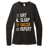 Funny Eat Sleep Soccer Repeat Player Coach Womens CVC Long Sleeve Shirt