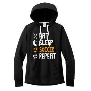 Funny Eat Sleep Soccer Repeat Player Coach Women's Fleece Hoodie