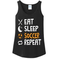 Funny Eat Sleep Soccer Repeat Player Coach Ladies Essential Tank