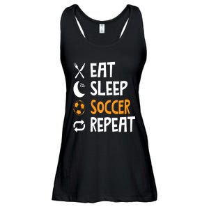 Funny Eat Sleep Soccer Repeat Player Coach Ladies Essential Flowy Tank