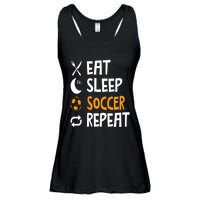 Funny Eat Sleep Soccer Repeat Player Coach Ladies Essential Flowy Tank