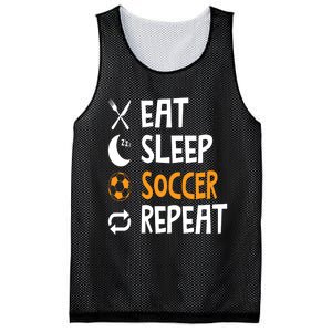 Funny Eat Sleep Soccer Repeat Player Coach Mesh Reversible Basketball Jersey Tank