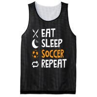 Funny Eat Sleep Soccer Repeat Player Coach Mesh Reversible Basketball Jersey Tank