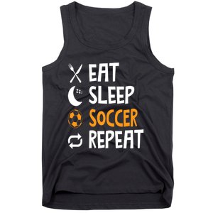 Funny Eat Sleep Soccer Repeat Player Coach Tank Top