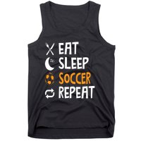 Funny Eat Sleep Soccer Repeat Player Coach Tank Top