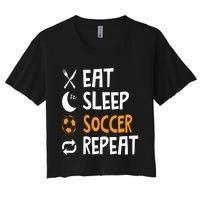 Funny Eat Sleep Soccer Repeat Player Coach Women's Crop Top Tee