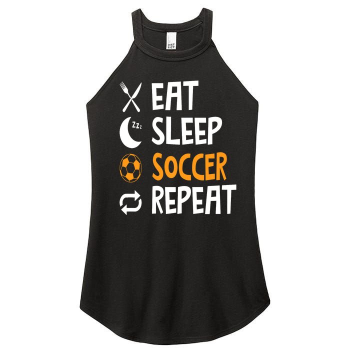 Funny Eat Sleep Soccer Repeat Player Coach Women's Perfect Tri Rocker Tank