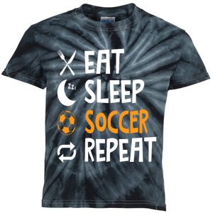 Funny Eat Sleep Soccer Repeat Player Coach Kids Tie-Dye T-Shirt