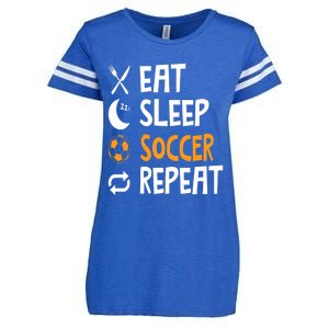 Funny Eat Sleep Soccer Repeat Player Coach Enza Ladies Jersey Football T-Shirt