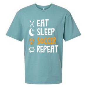 Funny Eat Sleep Soccer Repeat Player Coach Sueded Cloud Jersey T-Shirt