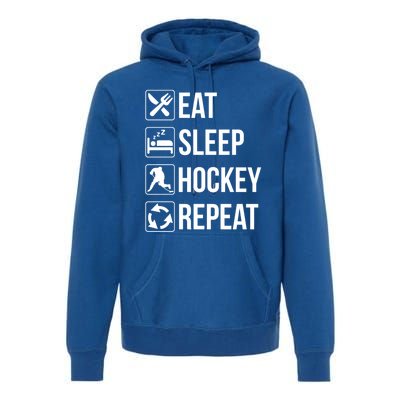 Funny Eat Sleep Hockey Repeat Funny Gift Premium Hoodie