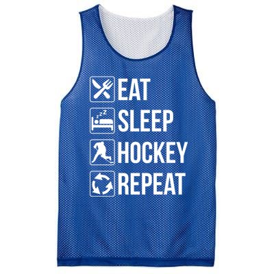 Funny Eat Sleep Hockey Repeat Funny Gift Mesh Reversible Basketball Jersey Tank