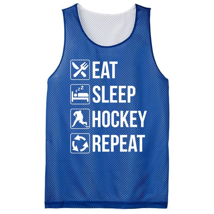 Funny Eat Sleep Hockey Repeat Funny Gift Mesh Reversible Basketball Jersey Tank