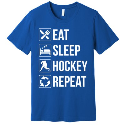 Funny Eat Sleep Hockey Repeat Funny Gift Premium T-Shirt