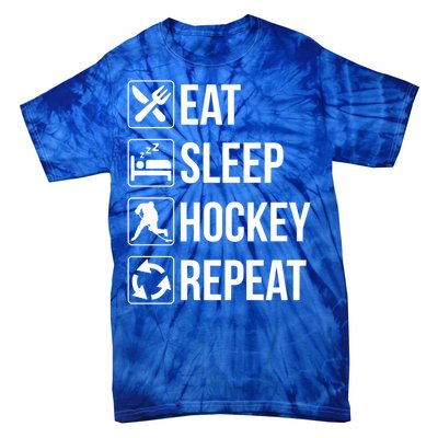 Funny Eat Sleep Hockey Repeat Funny Gift Tie-Dye T-Shirt